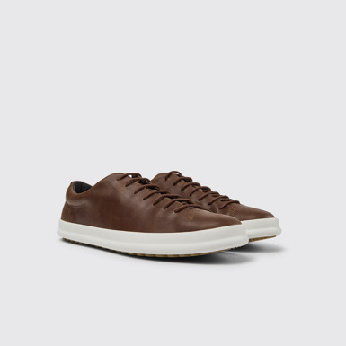 Front view of Chasis Sport Brown Leather Shoes for Men.