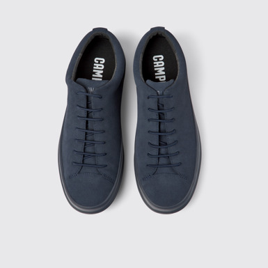 Overhead view of Chasis Blue nubuck shoes for men