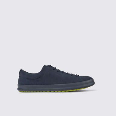 Side view of Chasis Blue nubuck shoes for men