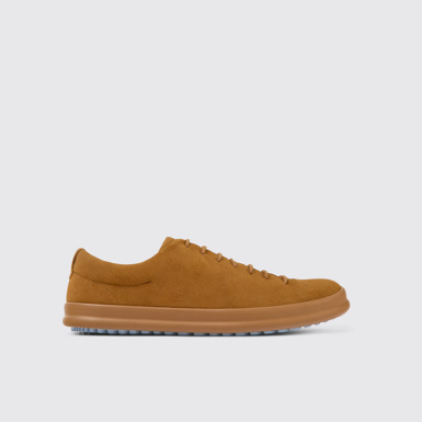 Side view of Chasis Brown nubuck shoes for men