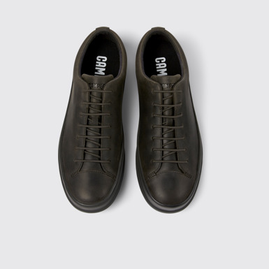 Overhead view of Chasis Gray leather shoes for men
