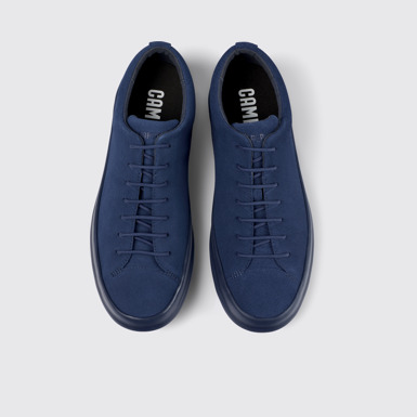 Overhead view of Chasis Blue Nubuck Basket for Men