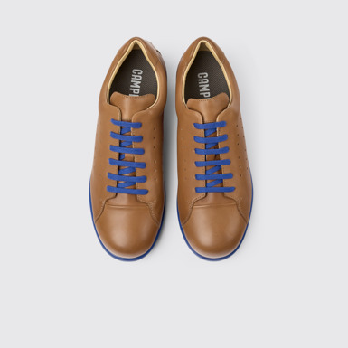 Overhead view of Pelotas XLite Brown leather shoes for men