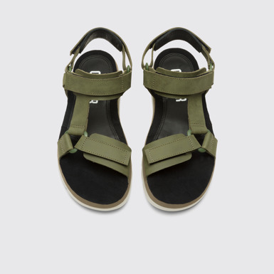 Overhead view of Oruga Sandal for men in green
