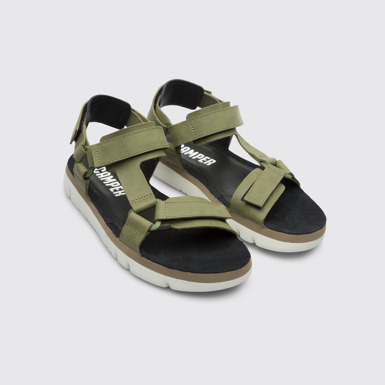 Front view of Oruga Sandal for men in green