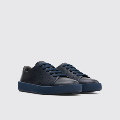 Front view of Courb Blue Sneakers for Men