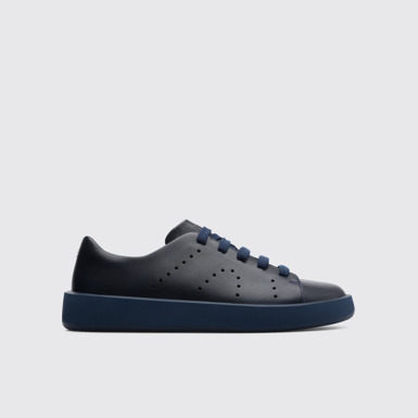 Side view of Courb Blue Sneakers for Men