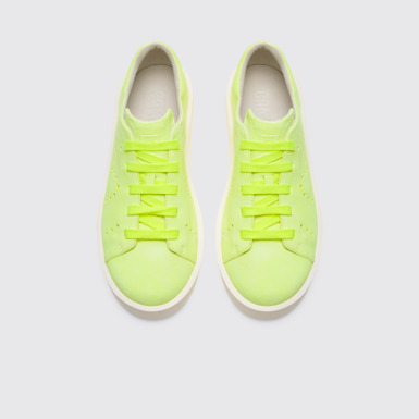 Overhead view of Courb Neon yellow men’s sneaker