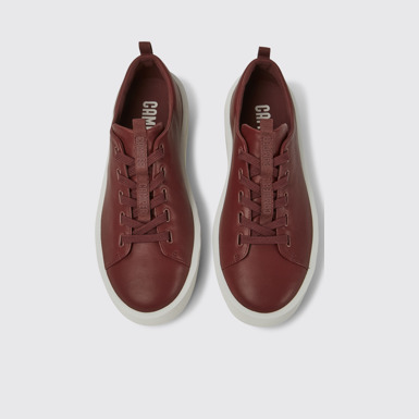Courb Sneakers de piel en color burdeos para hombre