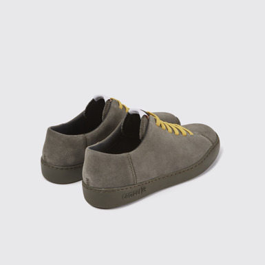 Back view of Peu Touring Green nubuck sneakers