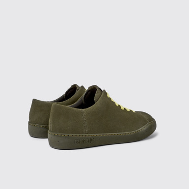 Back view of Peu Touring Green nubuck sneakers for men