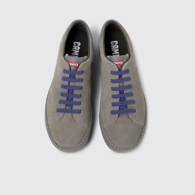 Overhead view of Peu Touring Gray nubuck sneakers for men