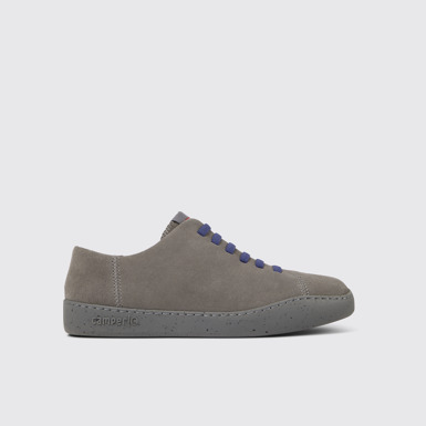 Side view of Peu Touring Gray nubuck sneakers for men