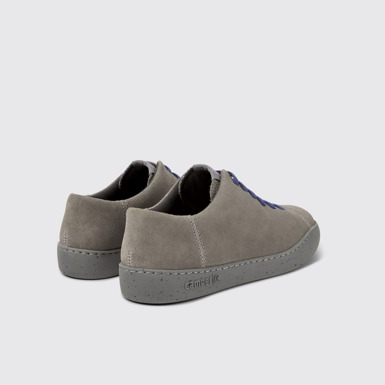 Back view of Peu Touring Gray nubuck sneakers for men