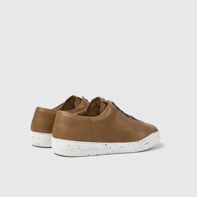 Back view of Peu Touring Brown leather sneakers for men