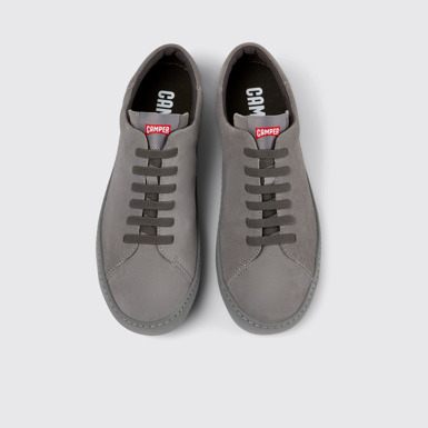 Overhead view of Peu Touring Gray nubuck sneakers for men