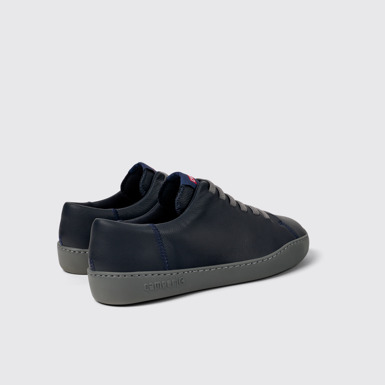Back view of Peu Touring Blue Leather Sneakers for Men.