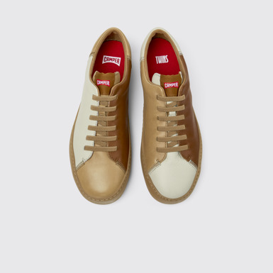 Overhead view of Twins Multicolored Leather Sneaker for Men