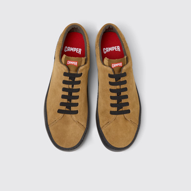 Overhead view of Peu Touring Brown Suede Sneakers for Men.