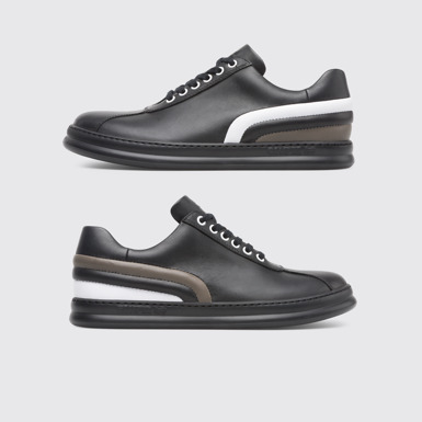 Side view of Twins Black Sneakers for Men