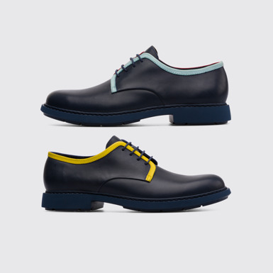 Side view of Twins Blue Formal Shoes for Men
