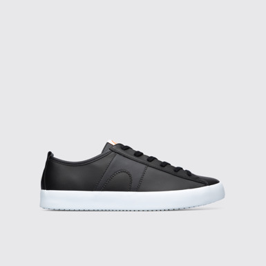 Side view of Imar Men’s black leather sneaker