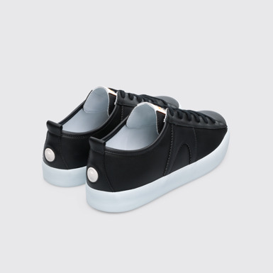 Back view of Imar Men’s black leather sneaker
