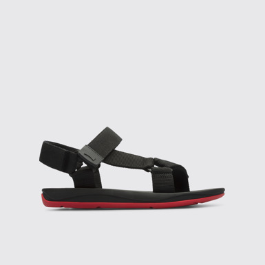 Side view of Camper x SailGP Black sandal for men