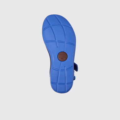 The sole of Match Blue and black recycled PET sandals for men