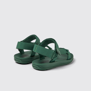 Back view of Match Green textile sandals for men