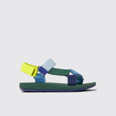 Side view of Match Multicolored textile sandals for men