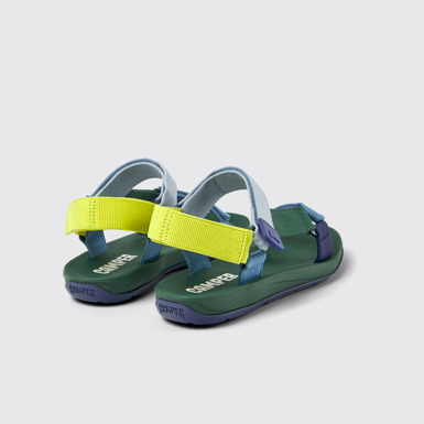 Back view of Match Multicolored textile sandals for men