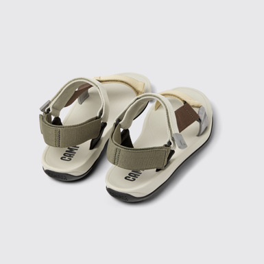 Back view of Match Multicolored textile sandals for men