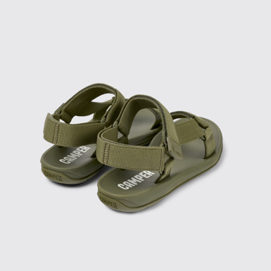 Back view of Match Green Textile Sandal for Men