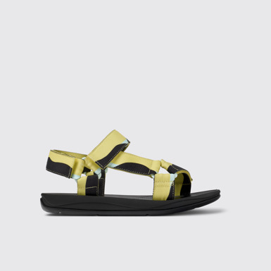 Side view of Match Multicolored Textile Sandal for Men