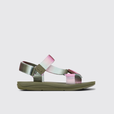 Side view of Twins Multicolored Textile Sandal for Men