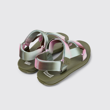 Back view of Twins Multicolored Textile Sandal for Men