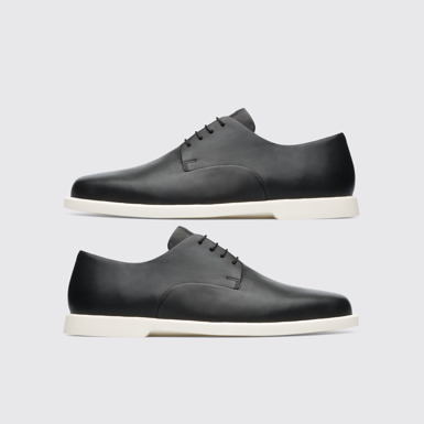 Side view of Twins Black blucher for men