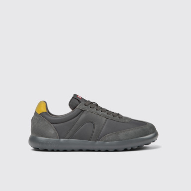 Side view of Pelotas XLite Gray and yellow sneakers for men