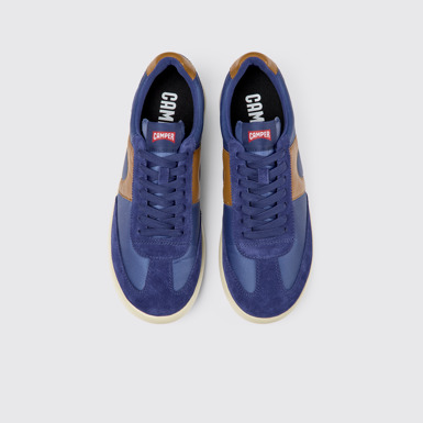 Overhead view of Pelotas XLite Blue and brown sneakers for men