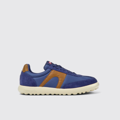 Side view of Pelotas XLite Blue and brown sneakers for men