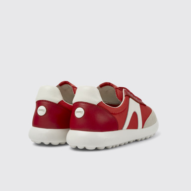 Back view of Pelotas Xlite Red Textile/Leather Sneaker for Men
