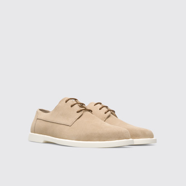 Front view of Judd Beige lace-up shoe for men