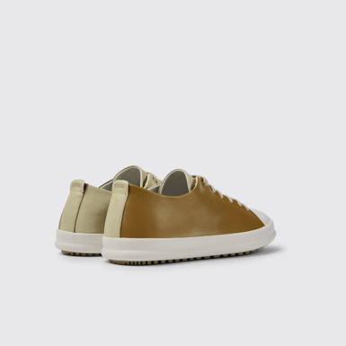 Back view of Twins Beige and brown shoes for men