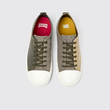 Overhead view of Twins Multicolor Nubuck and Leather Shoes for Men.