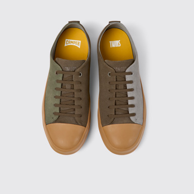 Overhead view of Twins Multicolored nubuck shoes for men