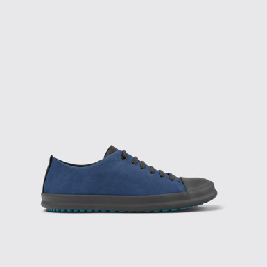 Side view of Twins Multicolored leather and nubuck shoes for men