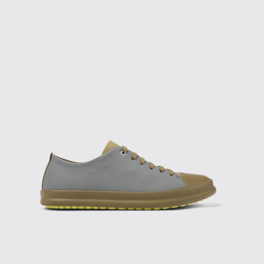 Side view of Twins Multicolored Leather Sneaker for Men