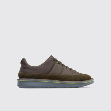 Side view of Formiga Men’s green and dark brown shoe
