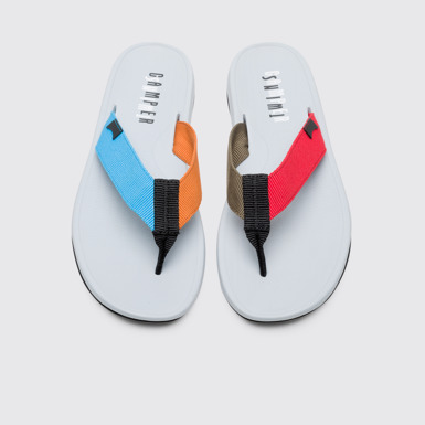 Overhead view of Twins Men’s multi-colored sandal